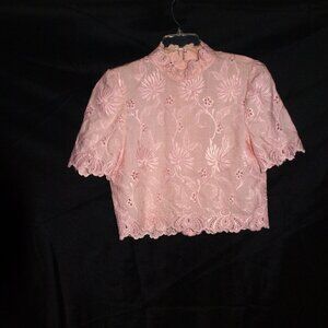 Very Nice Unbranded Pink Short Sleeve Blouse Size Large